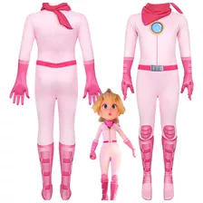 Mario Medias Cosplay Princess Peach Jumpsuit Adultos Y Niños