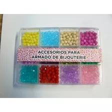 Perlas Facetadas De Acrílico En Caja - 6mm - X 12 Colores