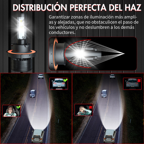 Kit De Faros Led H13 De 4 Lados, 6000 K, Blanco, Luces Bajas Ford Freestyle