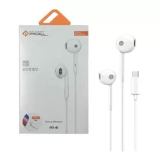 Fone De Ouvido 1,2m Qualidade Na Batida Fo41 Usb P Tipo C Cor Branco