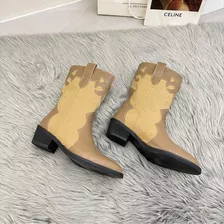 Botas Vaqueras Tipo Western Para Mujer Con Punta Puntiag