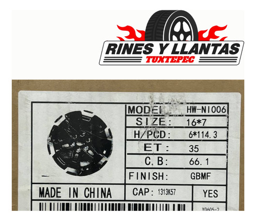 Rines 16 6/114 Nissan Frontier Tipo Original  (4 Rines) Foto 5