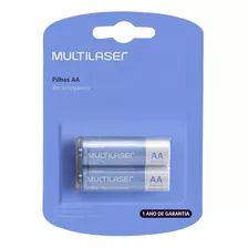 Pilha Aa Multilaser Recarregável Cb053 Cilíndrica - Kit De 2 Unidades