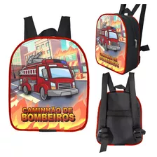 Lancheira Termica Infantil Costas Caminhão De Bombeiro Pr/vm