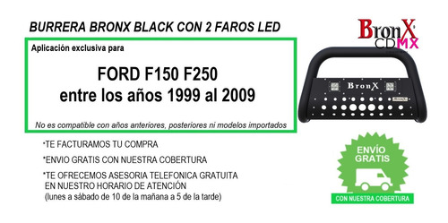 Burrera Bronx Black 2 Faros Ford F150 F250 1999-2009 Foto 9