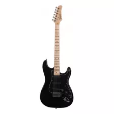 Guitarra Eléctrica Glarry Gst De Tilo Black Con Diapasón De Arce