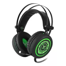 Auricular Wesdar Gh8 Cerberus Green Gamer Led Black Light