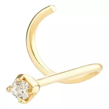 Piercing Nariz De Ouro 18k Com Zircônia Brilho Radiante