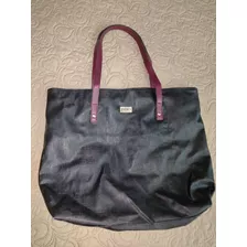 Bolsa De Mano Para Dama. Amplia. Marca Jafra. Negra Jaspeada