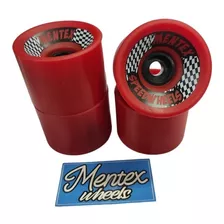 Roda Mentex 70mm 85a Speed Wheels Vermelha - Skate Longboard