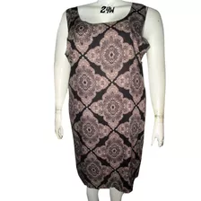 Vestido Marron Y Negro Mandalas Talla 3x (42/44) Piphany