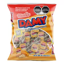 Caramelo Damy Leche Con Cacahuate Crunchy Bolsa 100 Piezas