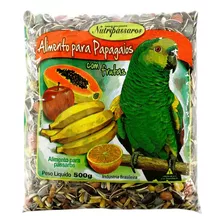 Kit Com 10 Mistura P/papagaios Nutripássaros Com Frutas 500g