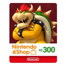 Cartão Pré-pago Nintendo Switch Eshop Brasil R$ 300 Reais