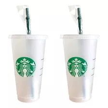 Starbucks Paquete De 2 Vasos Fros Venti Reutilizables Con Ta