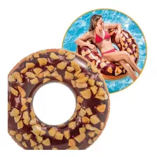 Boia Inflável Redonda Donut Chocolate Intex Piscina Diversão