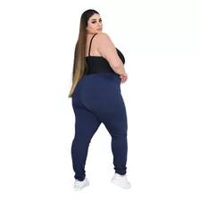 Calça Legging Plus Size Preta Básica Cintura Alta Grossa