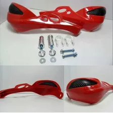 Cubre Puños Rojos Con Anclajes De Aluminio Para Motocross