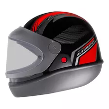 Capacete Automático Com Botão Acionamento De Viseira Cor Vermelho Tamanho Do Capacete 56