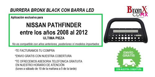 Burrera Bronx Black Barra Led Nissan Pathfinder 2008-2012 Foto 9