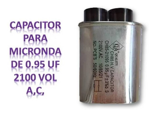 Capacitor Alto Volt De Horno Micronda 0.95 Uf 2100 Volt A.c.