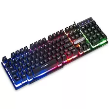 Teclado Gamer Exbom Bk-152c Qwerty Português Brasil Cor Preto Com Luz Rgb