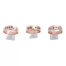 Anillo Cobre Nombres Frases Letras Coordenadas A Pedido