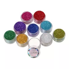 10 Unid Glitter Em Po P/ Balao Bobo Bubble Contem 15 Gramas 