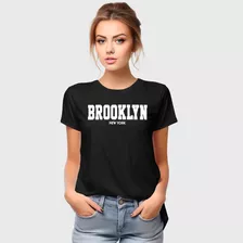 Camiseta Estampada Feminina Brooklyn Premium 100% Algodão