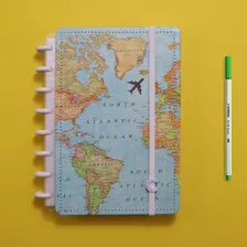 Caderno Inteligente A5 Mapa Mundi - Cia52095 - By Gocase