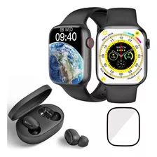 Relógio Premium Digital Watch 8 C/ Fone De Ouvido Bluetooth Cor Da Caixa Preto Cor Da Pulseira Preto