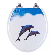 Tampa De Vaso Decorada Golfinhos Bacia Oval Com Amortecedor 