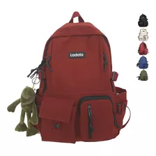 Mochila Para Estudiantes De Gran Capacidad Con Colgante De Rana