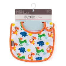 Babero De Toalla Colors Dinosaurios Multicolor Color Naranja Talla Sin Talla