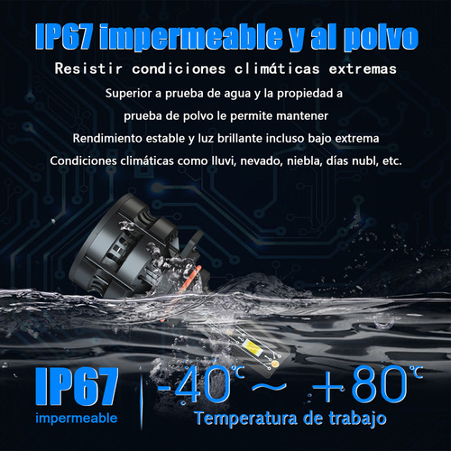 Para Fiat 500 2012-2019 4x Kit De Bombillas Led Para Faros Foto 3
