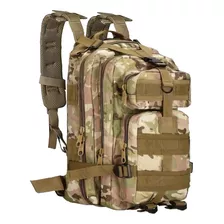 Mochila Tactica Trekking Camping Viaje Reforzada Color Beige Diseño De La Tela Camuflada