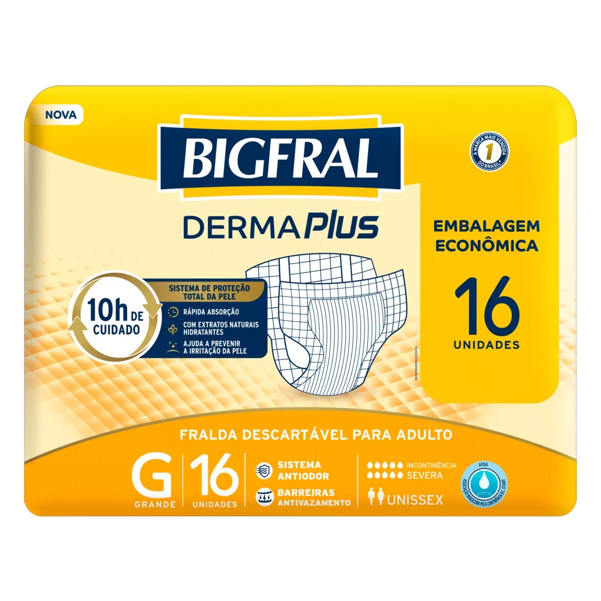 Fraldas Para Adultos Bigfral  Derma Plus G X 16 U