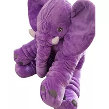 Almohada De Apego Elefante Peluche Morado 60 Cm