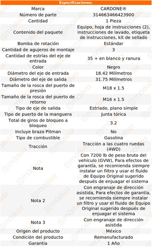 (1) Caja Direccin Hidrulica Gmc K2500 Suburban 92/98 Foto 4