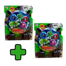 4 Peão Tornado Compatível Beyblade Wild Top Arena Vermelho