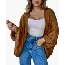 Poncho Kimono Feminino Manga Morcego Blusa Tricô Inverno