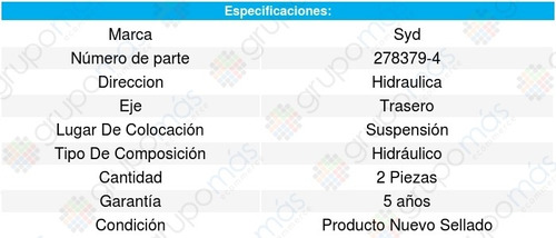 2 Amortiguadores Suspensin Syd Traseros Peugeot 207 08-11 Foto 3