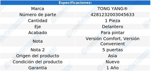 Fascia Delantera Nissan Almera 2003 - 2004 Para Pintar Rxc Foto 2