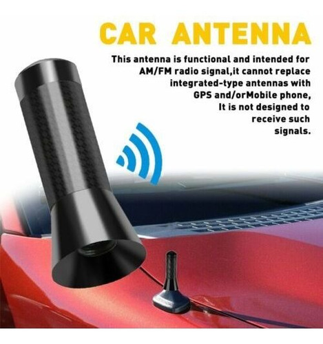 Universal Black Carbon Fiber Car Fm Am Stereo Radio Anten Mb Foto 7