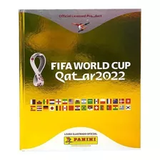 Album Capa Dura Dourado Metalizado Copa Do Mundo Qatar 2022