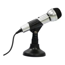 Microfono De Metal Con Soporte Pc Laptop Karaoke Elegante 