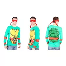 Traje Raphael Tortugas Ninja Manga Larga Verde De Adulto Cam