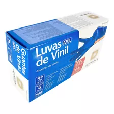 Luva De Vinil Azul Descartável Sem Pó Tamanho G - Descarpack