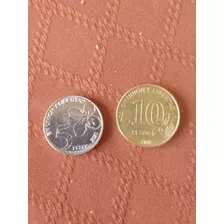 Moneda De 5 Pesos Y Una De 10 Pesos 