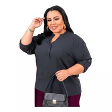 Blusa Plus Size Social Barata Levinha Roupas Femininas 056 